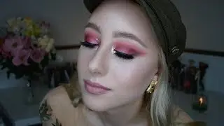 HOT FIRE Makeup Tutorial! Pink, Red, and Glitter Eye Look