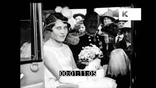 1920s Debutantes Arrive at Buckingham Palace, London, Upper Class, HD from 35mm