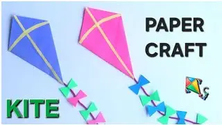 EASY ORIGAMI PAPER CRAFT KITE!!DIY PAPER CRAFT KITE!!KITE!!NEW DESIGN PAPER CRAFT KITE