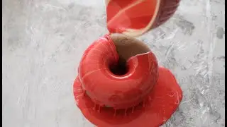 Semifrío de chocolate con glaseado espejo de color ❤️✨