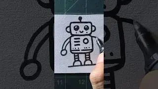 How to draw a robot #drawing #easyartlesson #drawingideas #art #easyartlessons #easydrawing