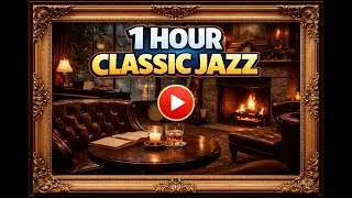 🎷 1 Hour Classic Jazz ☕ Cozy Fireplace & Rainy Night Ambience | Relax, Focus, Unwind