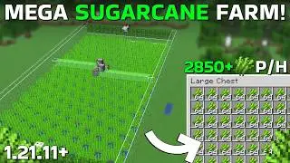 Minecraft MEGA SUGARCANE FARM Tutorial- 2850+ P/H!