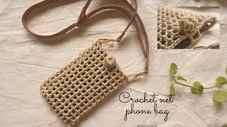 crochet net phone bag tutorial || diy sling bag