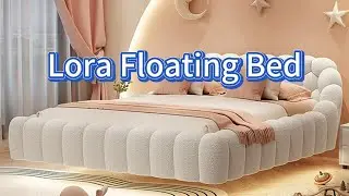 Lora Boucle Bubble Headboard Floating Bed Frame#bedframe #homedecor #interiordesign #bedroomdesign