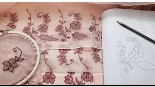 Complete Saree Design || থান শাড়িতে কিভাবে হাতের কাজ করবেন ।