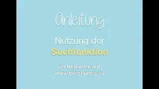 Suchfunktion BEEsharing Netzwerk