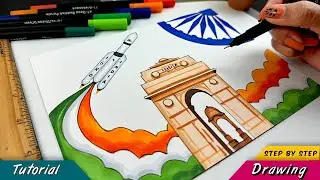 India Republic Day 2024 ISRO Chandrayaan and Aditya L1 Drawing | Easy Drawing For Beginners Stepwise