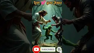 Jesus Christ vs devil to green monkey 🐒#jesus #jesuschrist #god #shorts
