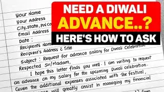 Application for Advance Salary For Diwali || Advance Salary Application kaise likhe