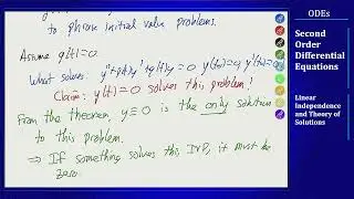 Differential Equations - Second Order Equations - Theory of Linear Independence
