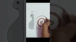 How to draw a Snail/Cute animal drawing/Drawing with alphabets A to Z/Drawing for Kids #shorts