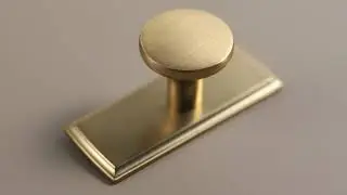 Goo-Ki Solid Brushed Gold Drawer Knobs With Square Back Plate