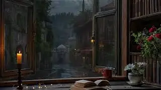Focus in the Rain &ndash; An Old European Town Window View | ASMR for Studying