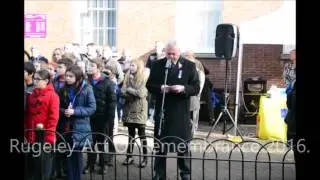 Rugeley's Act Of Remembrance 2016.