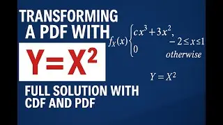 Transforming a PDF with 𝑌=𝑋^2 | Full Solution with CDF and PDF