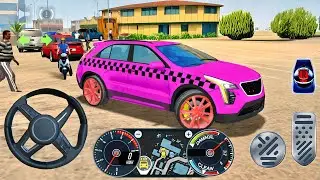 🚖 Pink Cadillac XT4 City Taxi Driver Simulator | Pick Up Passengers in Heavy Traffic Gameplay 2025