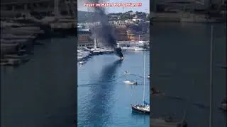 Mallorca Aktuell ❗ Ein Motorboot steht im Hafen von Port Adriano in Flammen! #mallorca #feuer #boot