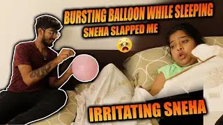 IRRITATING SNEHA |BURSTING BALLOON WHILE SLEEPING |SNEHA  ANGRY |#justbanana @sneholic @momfluencer