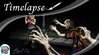 Project Zomboid | Zombie Art Timelapse Digital Painting | The Universe Within Art