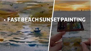 Quick Plein Air Sunset on the Beach | Sunset Painting Study