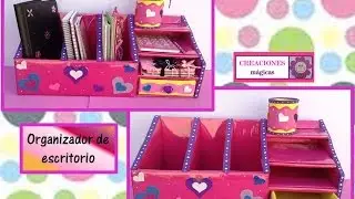 ♥♥ORGANIZADOR DE ESCRITORIO DE CARTON♥♥- CREACIONES mágicas♥♥