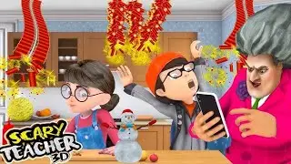 New Year Pranks on Miss T! 🎆 | Scary Teacher 3D Gameplay | Aifa & Ainu's Hub