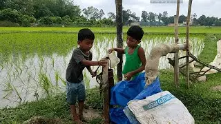 Village kids trying so hard to start a Motor | Unique Fish Catching BD