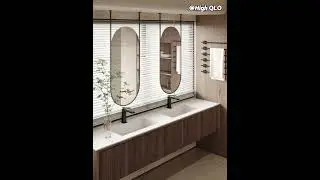 Custom Solid Wood Vanity | Minimalist Bathroom Style by High QLO&reg;  #highqlo #interiordesign