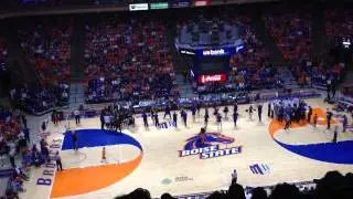 Buster Bronco moves on court