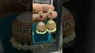 one gram gold Cz jhumkas||cz cute earings with price||buy online wholesale