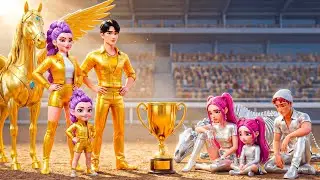 😱 OMG! 🔥 Golden Family VS Silver Family 🐎 RUMI Gets Horse Racing Championship 🏆 - KPOP Demon Hunter