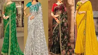 Latest Party Wear And Daily Wear Brasso Saree 🥻 New Catalogue Fancy Brasso Saree Collection 