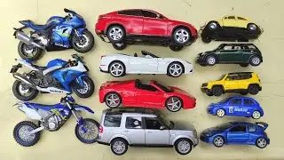 Various Diecast Model Cars & Bikes, Suzuki, Dirt Bike, BMW, Land Rover, Ferrari, Jeep, Nissan 132