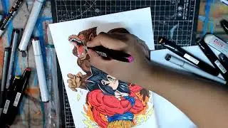 Goku SSJ4 ✨ Speed Drawing | Dragon Ball Neon Art Tutorial