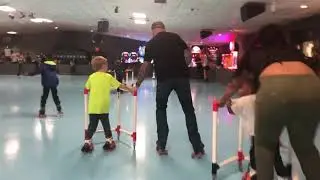 Magnus 5 years old. Rollerskating with Daddy at Skate Zone Crofton