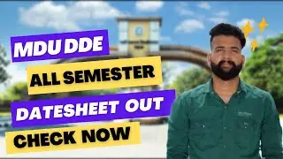How to download admit card without registration no. || MDU DDE all semester datesheet out check now