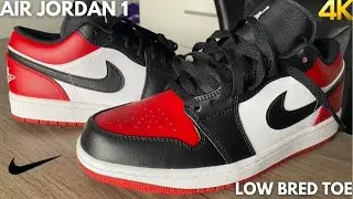 Обзор кроссовок Air Jordan 1 Low Bred Toe On Feet