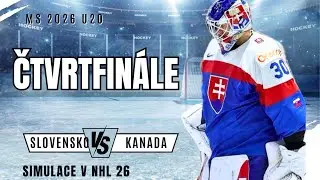 SIMULACE MS U20 2026 / Slovensko VS Kanada / CZ / ČTVRTFIN&Aacute;LE