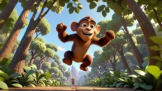 Three Monkey Kids Swing Up High | Fun Jungle Song for Kids | Nursery Rhymes and Baby Songs