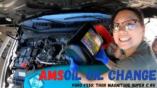 AMSOIL Oil Change || FORD F550 Thor Magnitude Super C RV #thormagnitude #supercrv #ford #amsoil #diy