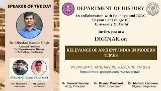 IS ANCIENT INDIA RELEVANT TODAY? | DR DIWAKAR KUMAR SINGH | HISTORY LECTURE