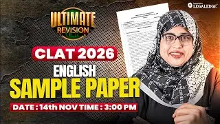 CLAT 2026| Sample Paper | English | Ultimate Revision | Shazli ma'am