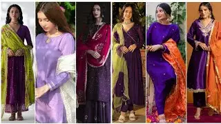 💜 Purple Dress Design | Purple Color Combination Dress | Purple Suit Design ideas for girls 2025