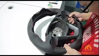 MEWANT-- for Seat Leon ST Cupra R / Ateca FR  Hand Stitch Steering Wheel Cover Installation