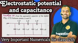 Ex-59 electrostatic potential and capacitance :find the equivalent capacitor of the ladder (fig2.72)