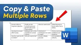 How to copy and paste multiple rows in word || BACK-SPACE