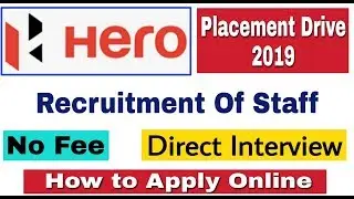 Hero Motocorp Recruitment 2019 II Private Job 2019 II Learn Technical