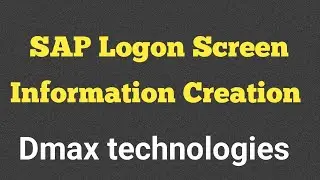 SAP Logon Screen Information change