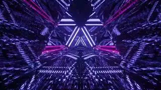 Futuristic Colorful Neon Tunnel -- 1 Hour